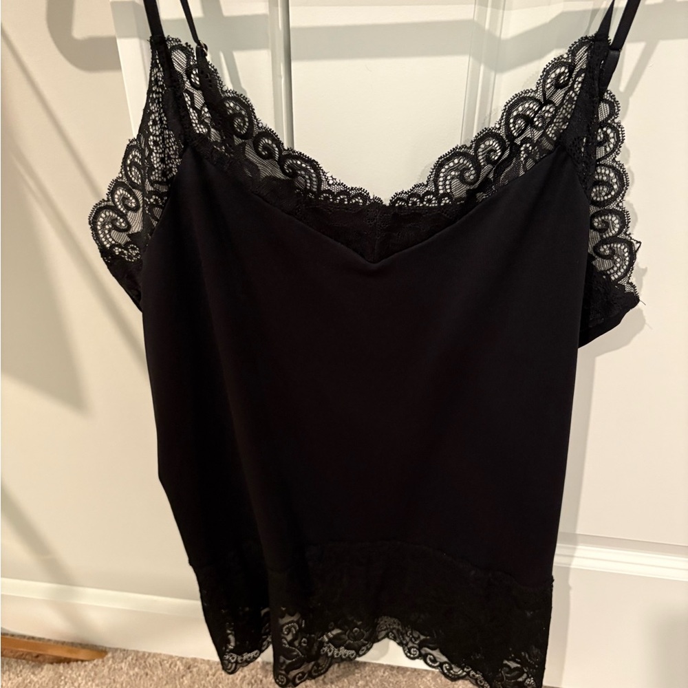 White House Black Market Black Lace Cami